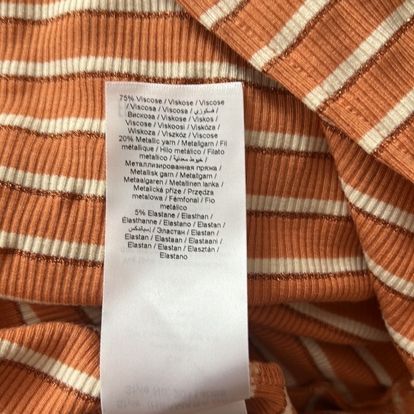 ICHI l Orange Striped Summer Midi Dress - Picture 8 of 9